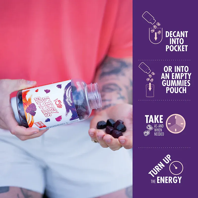 high5 energy gummies decant bulk in to dirtbags