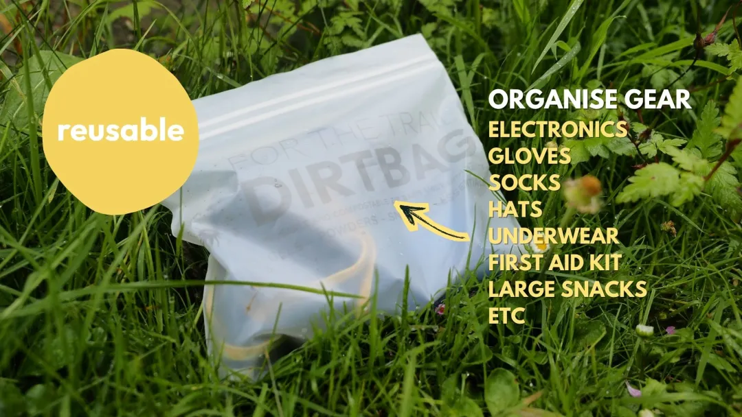for the trail large dirtbag reusable organise gear snacks