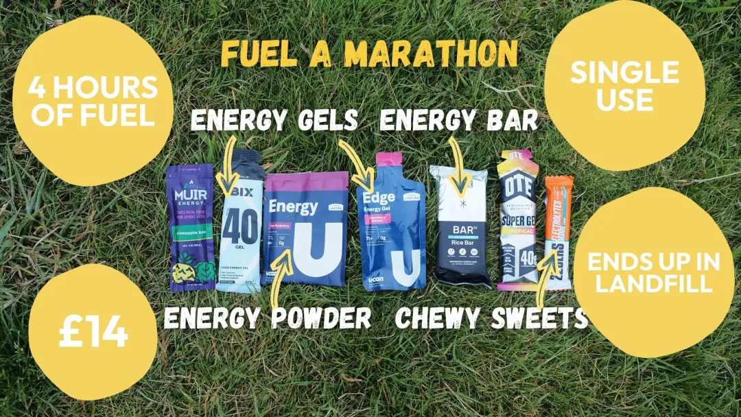 fuel marathon distance 4 hours with single use expensive nutrition
